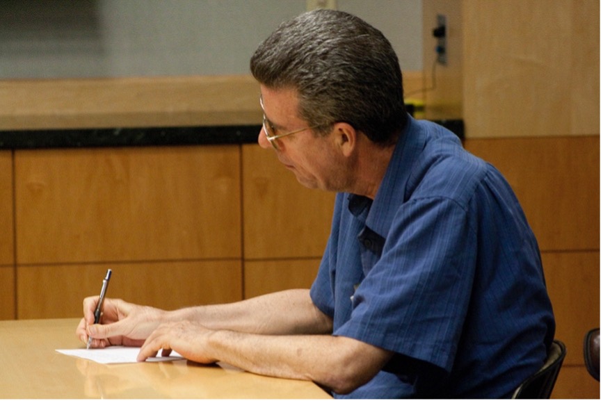 image of robert m. healy writing