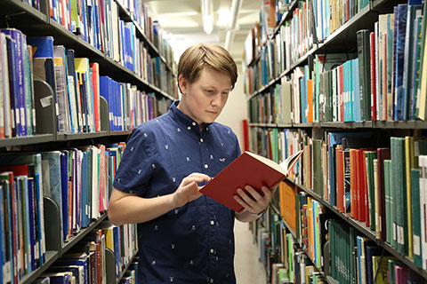 English Student at the library